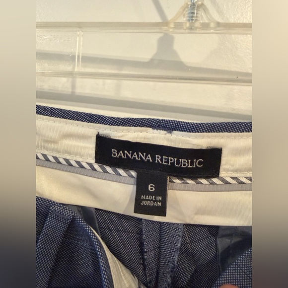 Banana Republic Logan Blue Plaid Dress Pants Size 6 - Picture 2 of 4